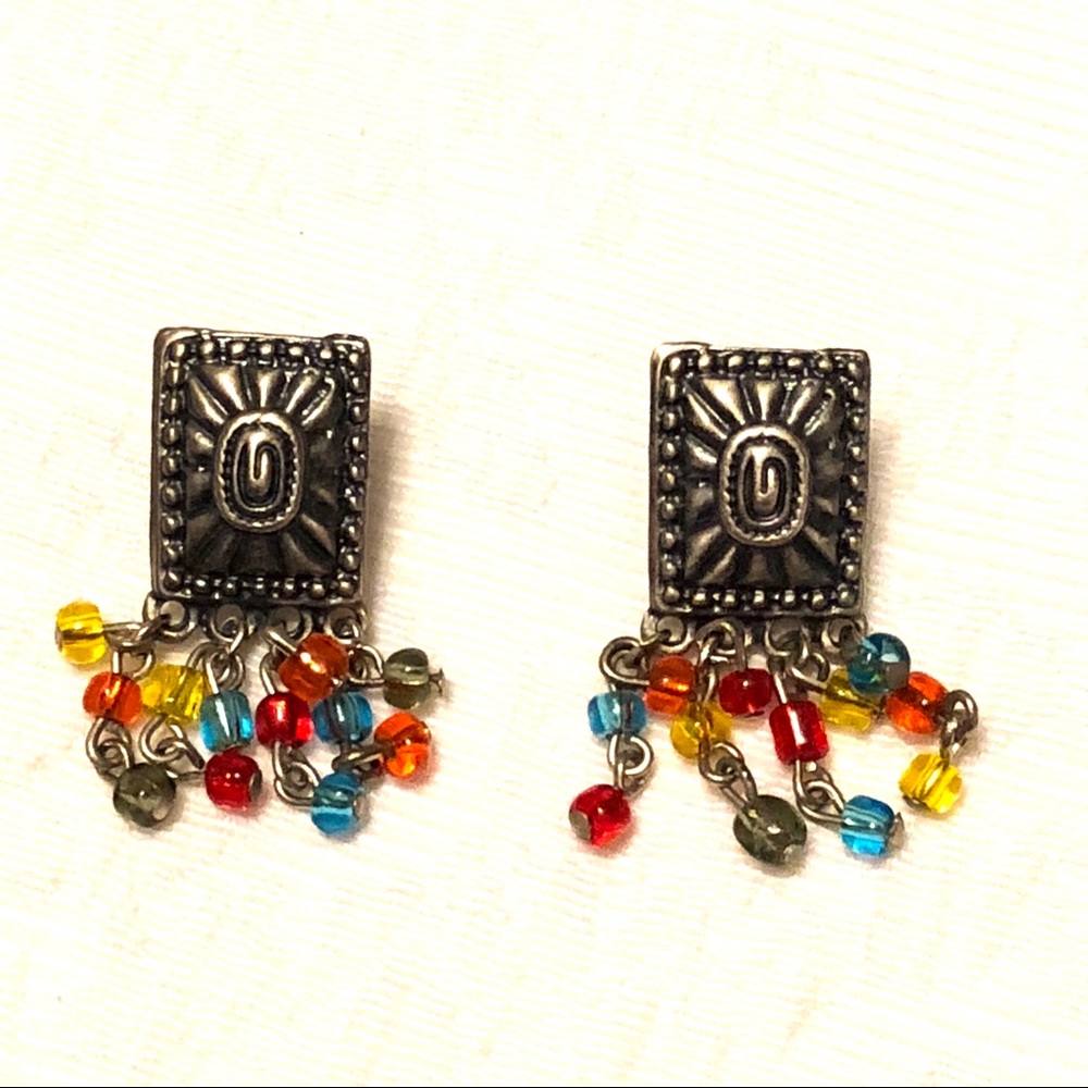 Vintage silver plated earrings signed